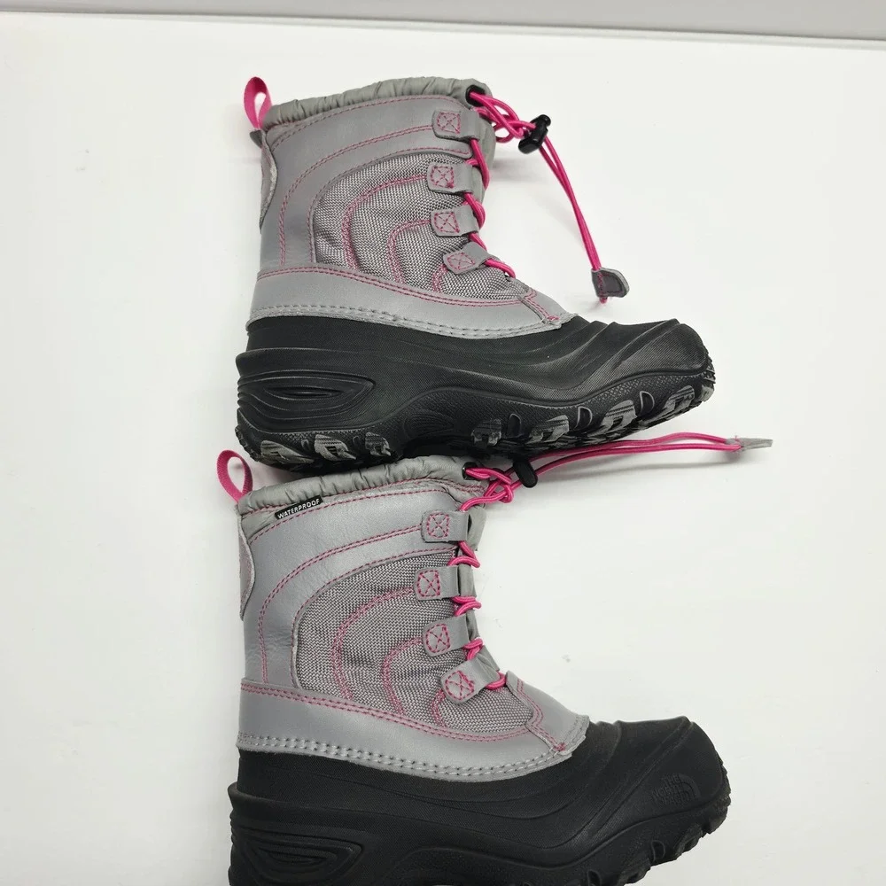The North Face Alpenglow Winter Boots Kids 13 Grey Pink Waterproof NF0A2T5P